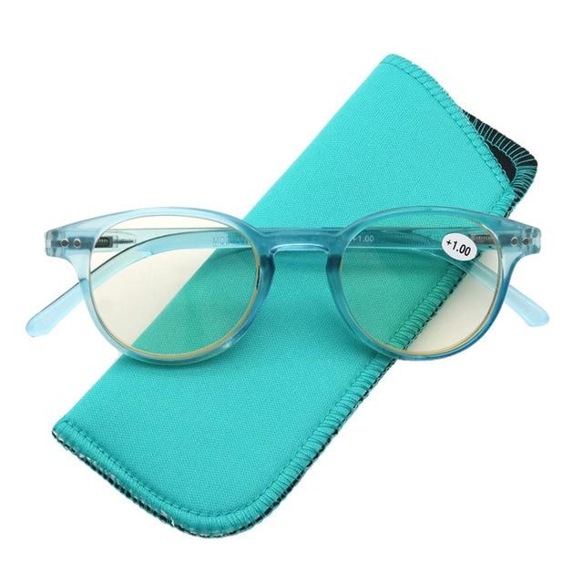 Round Reading Glasses Women Men Anti Blue Ray Light Fashion Retro Vintage Computer Eyeglasses Presbyopic Glass Diopter 0 0.5 2