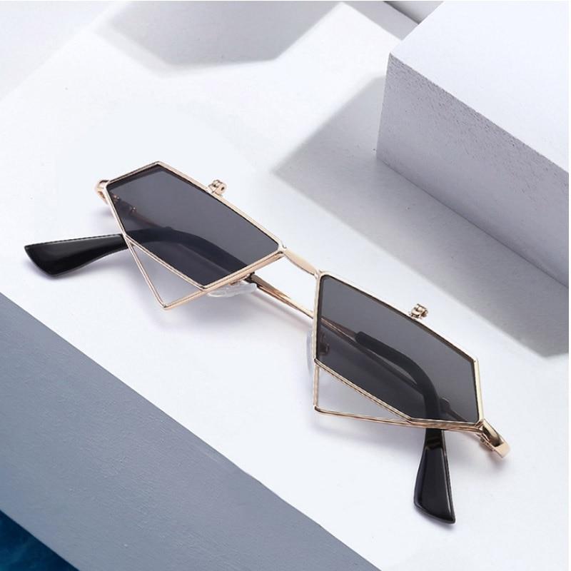 New irregular polygon sun glasses men and women sunglasses retro punk wind flip ultra light sunglasses