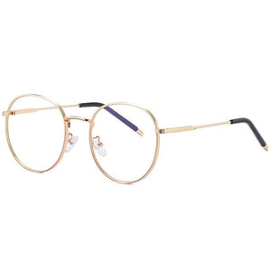 1PC Retro Anti Blue Light Glasses Frame Metal Round Optical Sepectacles Plain Eyeglasses Eyewear for Men Women Unisex