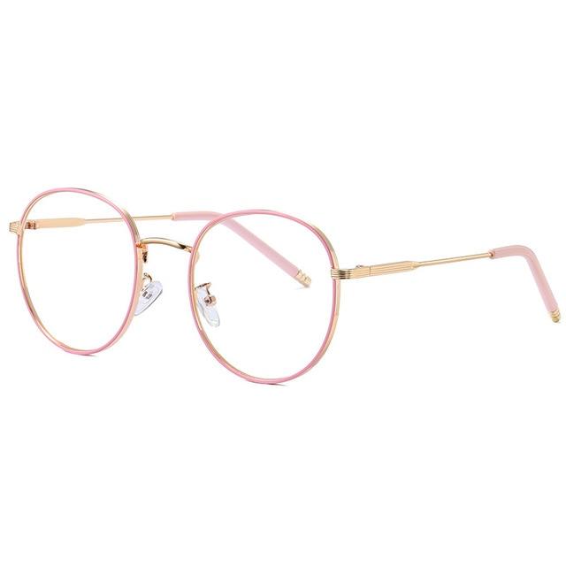 1PC Retro Anti Blue Light Glasses Frame Metal Round Optical Sepectacles Plain Eyeglasses Eyewear for Men Women Unisex