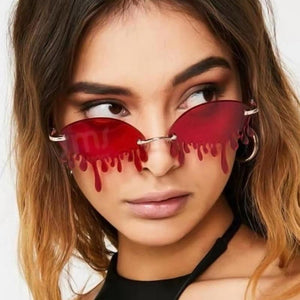 Rimless Sunglasses Women Fashion Retro Vintage Sunglasses Luxury Frameless Tears Shape Sunglasses Eyewear UV400 gafas de sol